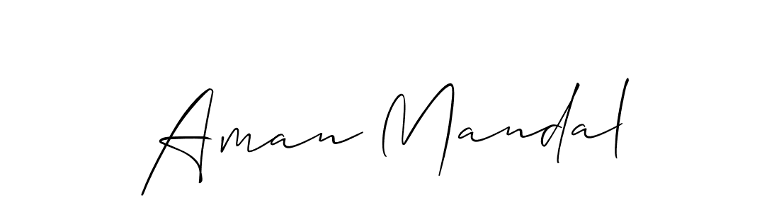 How to make Aman Mandal name signature. Use Allison_Script style for creating short signs online. This is the latest handwritten sign. Aman Mandal signature style 2 images and pictures png