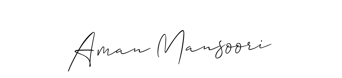 Aman Mansoori stylish signature style. Best Handwritten Sign (Allison_Script) for my name. Handwritten Signature Collection Ideas for my name Aman Mansoori. Aman Mansoori signature style 2 images and pictures png