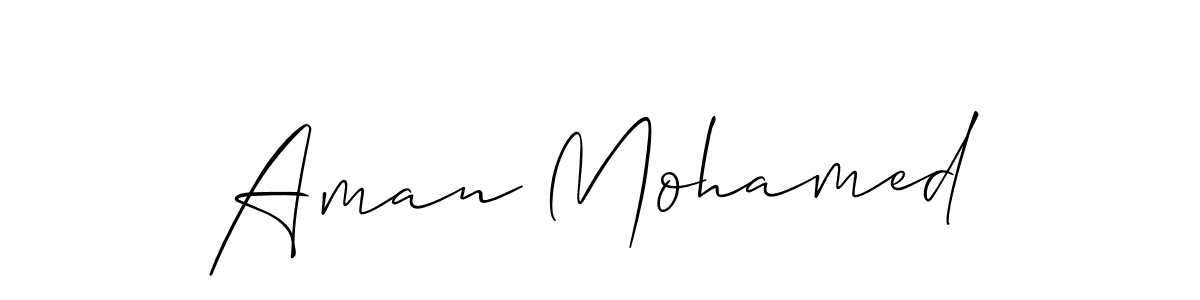 Also we have Aman Mohamed name is the best signature style. Create professional handwritten signature collection using Allison_Script autograph style. Aman Mohamed signature style 2 images and pictures png