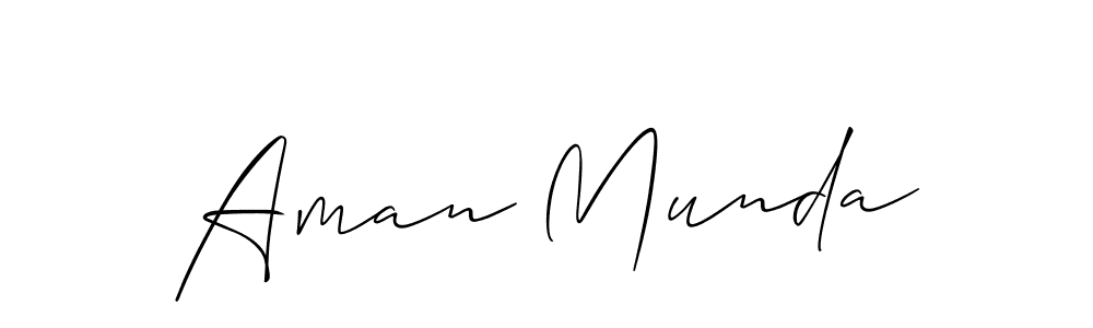 How to make Aman Munda name signature. Use Allison_Script style for creating short signs online. This is the latest handwritten sign. Aman Munda signature style 2 images and pictures png