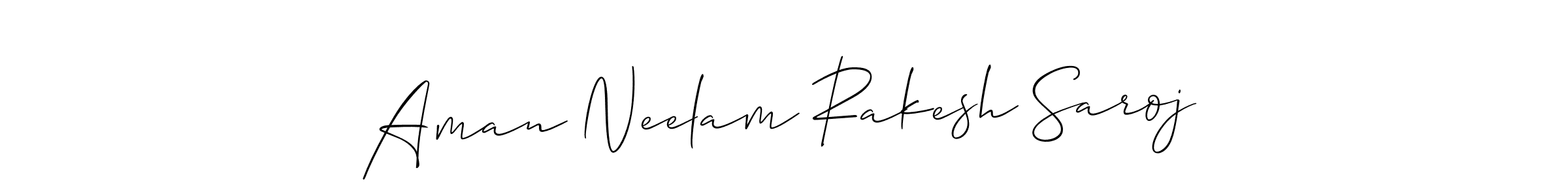 Check out images of Autograph of Aman Neelam Rakesh Saroj name. Actor Aman Neelam Rakesh Saroj Signature Style. Allison_Script is a professional sign style online. Aman Neelam Rakesh Saroj signature style 2 images and pictures png