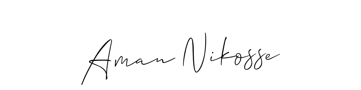 Create a beautiful signature design for name Aman Nikosse. With this signature (Allison_Script) fonts, you can make a handwritten signature for free. Aman Nikosse signature style 2 images and pictures png