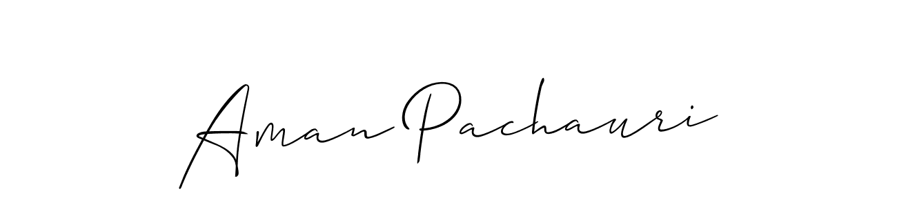 How to make Aman Pachauri name signature. Use Allison_Script style for creating short signs online. This is the latest handwritten sign. Aman Pachauri signature style 2 images and pictures png