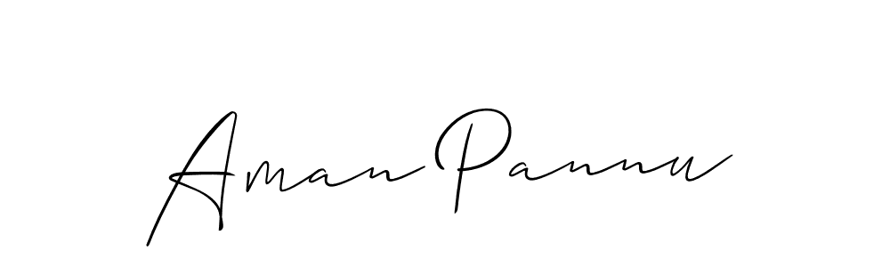 Also we have Aman Pannu name is the best signature style. Create professional handwritten signature collection using Allison_Script autograph style. Aman Pannu signature style 2 images and pictures png