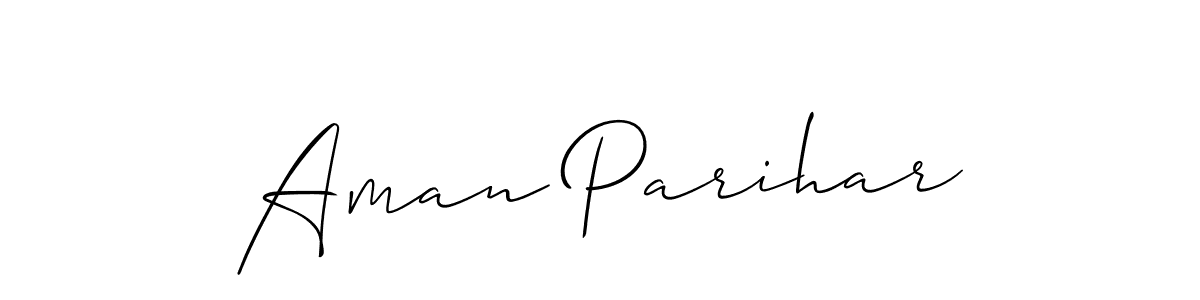 Also we have Aman Parihar name is the best signature style. Create professional handwritten signature collection using Allison_Script autograph style. Aman Parihar signature style 2 images and pictures png