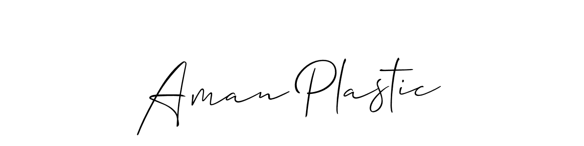 Use a signature maker to create a handwritten signature online. With this signature software, you can design (Allison_Script) your own signature for name Aman Plastic. Aman Plastic signature style 2 images and pictures png