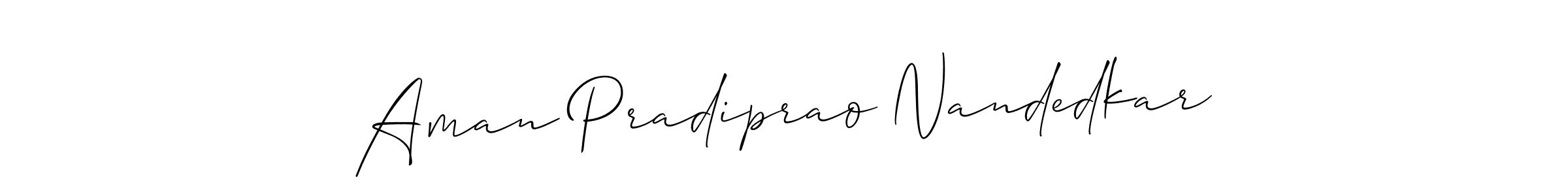 Allison_Script is a professional signature style that is perfect for those who want to add a touch of class to their signature. It is also a great choice for those who want to make their signature more unique. Get Aman Pradiprao Nandedkar name to fancy signature for free. Aman Pradiprao Nandedkar signature style 2 images and pictures png