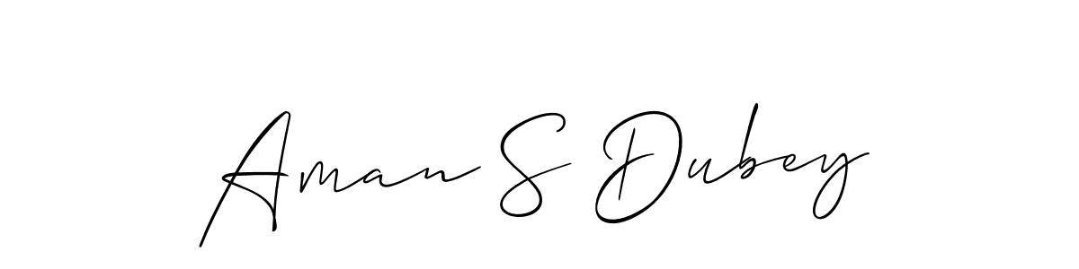 How to make Aman S Dubey name signature. Use Allison_Script style for creating short signs online. This is the latest handwritten sign. Aman S Dubey signature style 2 images and pictures png