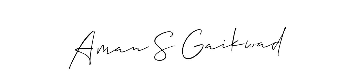 Also we have Aman S Gaikwad name is the best signature style. Create professional handwritten signature collection using Allison_Script autograph style. Aman S Gaikwad signature style 2 images and pictures png