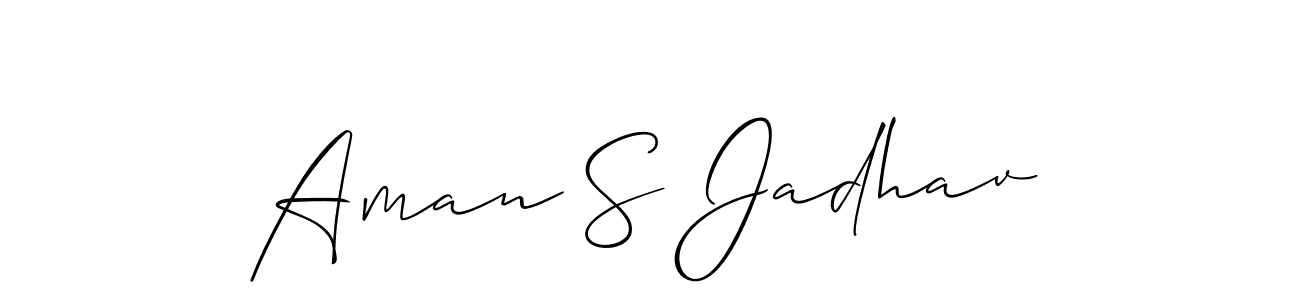 Make a beautiful signature design for name Aman S Jadhav. With this signature (Allison_Script) style, you can create a handwritten signature for free. Aman S Jadhav signature style 2 images and pictures png