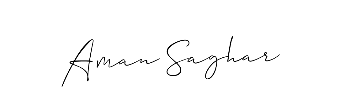 Also we have Aman Saghar name is the best signature style. Create professional handwritten signature collection using Allison_Script autograph style. Aman Saghar signature style 2 images and pictures png