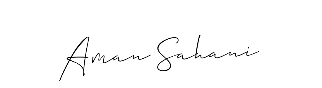 Also we have Aman Sahani name is the best signature style. Create professional handwritten signature collection using Allison_Script autograph style. Aman Sahani signature style 2 images and pictures png
