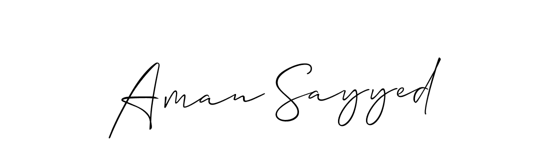 Make a short Aman Sayyed signature style. Manage your documents anywhere anytime using Allison_Script. Create and add eSignatures, submit forms, share and send files easily. Aman Sayyed signature style 2 images and pictures png