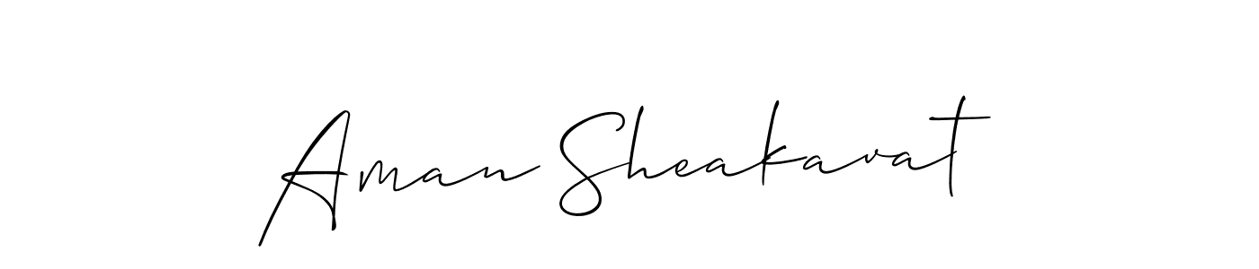 It looks lik you need a new signature style for name Aman Sheakavat. Design unique handwritten (Allison_Script) signature with our free signature maker in just a few clicks. Aman Sheakavat signature style 2 images and pictures png