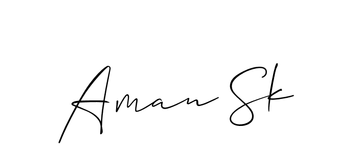 How to make Aman Sk name signature. Use Allison_Script style for creating short signs online. This is the latest handwritten sign. Aman Sk signature style 2 images and pictures png