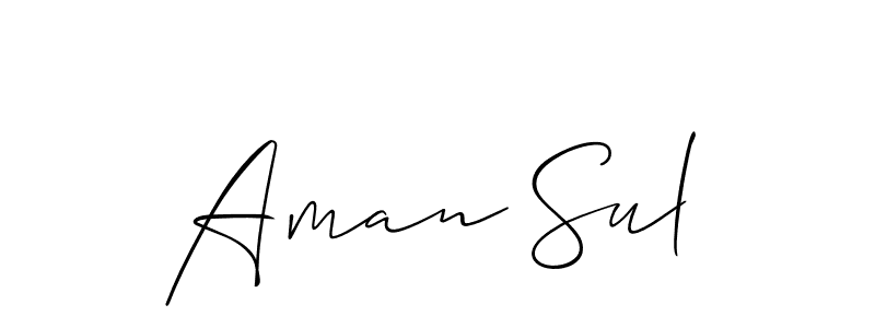 How to Draw Aman Sul signature style? Allison_Script is a latest design signature styles for name Aman Sul. Aman Sul signature style 2 images and pictures png