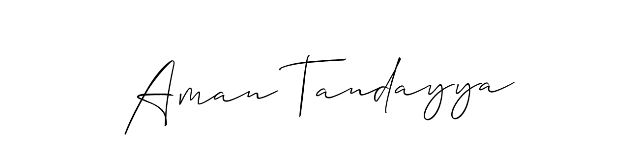 You should practise on your own different ways (Allison_Script) to write your name (Aman Tandayya) in signature. don't let someone else do it for you. Aman Tandayya signature style 2 images and pictures png