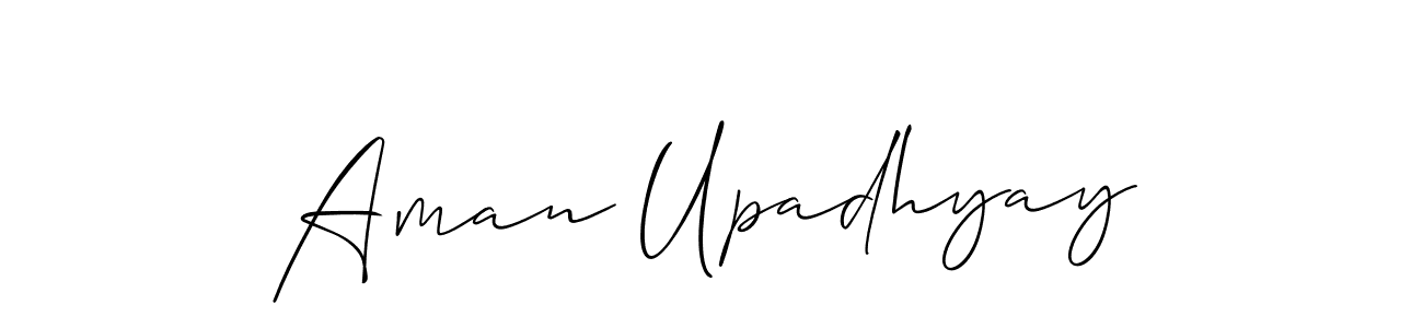 You should practise on your own different ways (Allison_Script) to write your name (Aman Upadhyay) in signature. don't let someone else do it for you. Aman Upadhyay signature style 2 images and pictures png