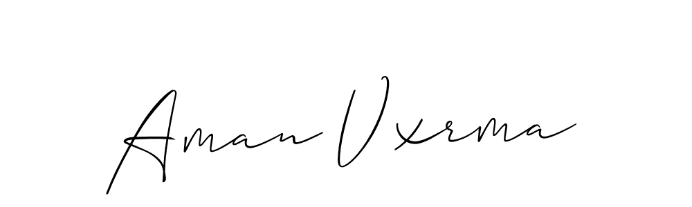 Aman Vxrma stylish signature style. Best Handwritten Sign (Allison_Script) for my name. Handwritten Signature Collection Ideas for my name Aman Vxrma. Aman Vxrma signature style 2 images and pictures png