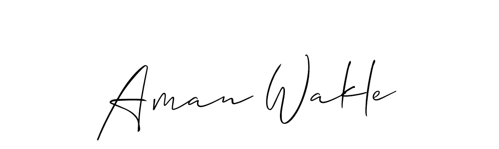 Allison_Script is a professional signature style that is perfect for those who want to add a touch of class to their signature. It is also a great choice for those who want to make their signature more unique. Get Aman Wakle name to fancy signature for free. Aman Wakle signature style 2 images and pictures png