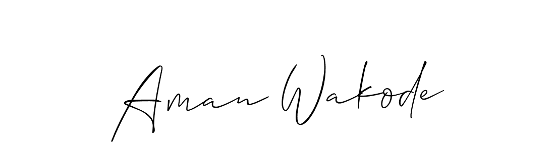 Use a signature maker to create a handwritten signature online. With this signature software, you can design (Allison_Script) your own signature for name Aman Wakode. Aman Wakode signature style 2 images and pictures png