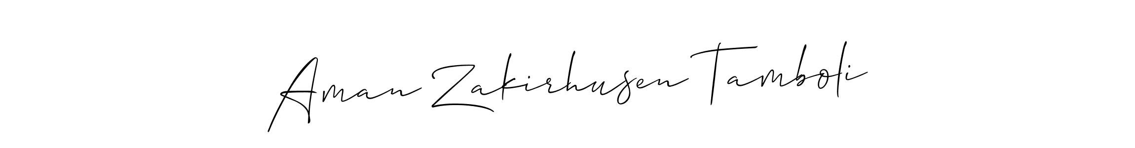 Design your own signature with our free online signature maker. With this signature software, you can create a handwritten (Allison_Script) signature for name Aman Zakirhusen Tamboli. Aman Zakirhusen Tamboli signature style 2 images and pictures png