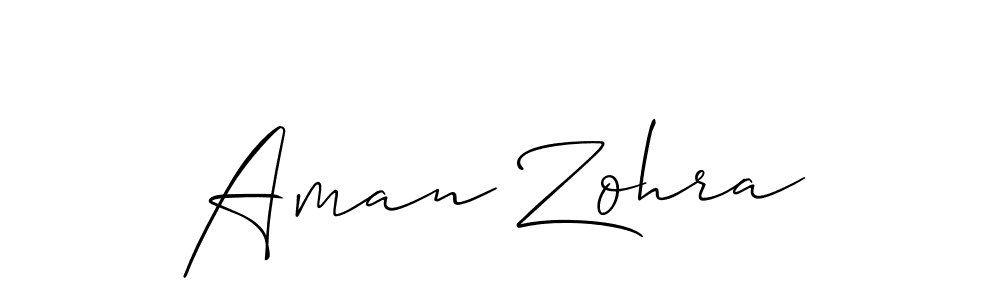 Make a beautiful signature design for name Aman Zohra. With this signature (Allison_Script) style, you can create a handwritten signature for free. Aman Zohra signature style 2 images and pictures png