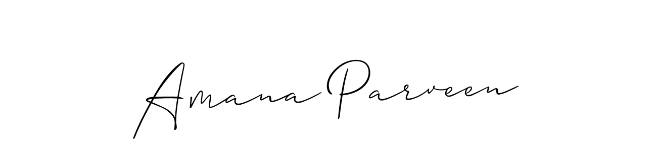 Make a beautiful signature design for name Amana Parveen. With this signature (Allison_Script) style, you can create a handwritten signature for free. Amana Parveen signature style 2 images and pictures png