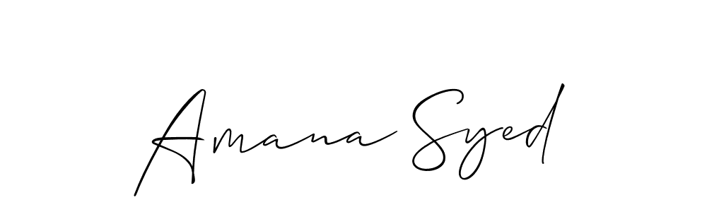 You should practise on your own different ways (Allison_Script) to write your name (Amana Syed) in signature. don't let someone else do it for you. Amana Syed signature style 2 images and pictures png