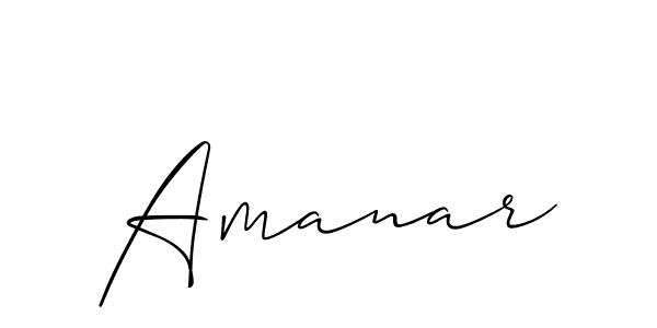 Use a signature maker to create a handwritten signature online. With this signature software, you can design (Allison_Script) your own signature for name Amanar. Amanar signature style 2 images and pictures png