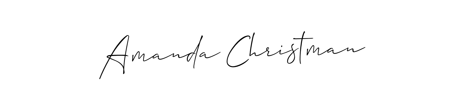 How to make Amanda Christman name signature. Use Allison_Script style for creating short signs online. This is the latest handwritten sign. Amanda Christman signature style 2 images and pictures png