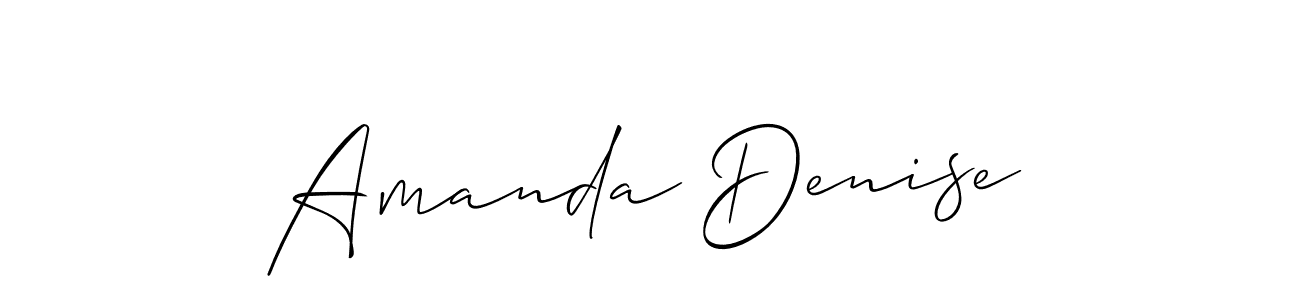 The best way (Allison_Script) to make a short signature is to pick only two or three words in your name. The name Amanda Denise include a total of six letters. For converting this name. Amanda Denise signature style 2 images and pictures png