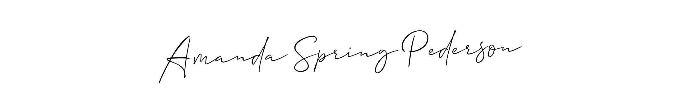if you are searching for the best signature style for your name Amanda Spring Pederson. so please give up your signature search. here we have designed multiple signature styles  using Allison_Script. Amanda Spring Pederson signature style 2 images and pictures png