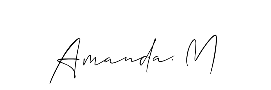 It looks lik you need a new signature style for name Amanda. M. Design unique handwritten (Allison_Script) signature with our free signature maker in just a few clicks. Amanda. M signature style 2 images and pictures png