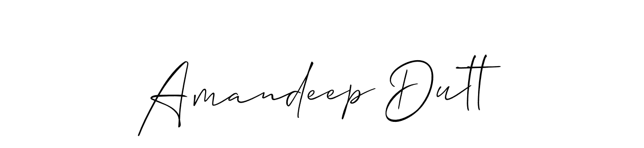 Use a signature maker to create a handwritten signature online. With this signature software, you can design (Allison_Script) your own signature for name Amandeep Dutt. Amandeep Dutt signature style 2 images and pictures png