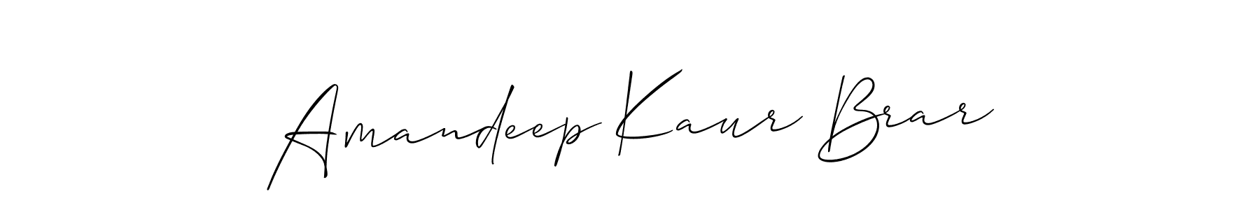 Create a beautiful signature design for name Amandeep Kaur Brar. With this signature (Allison_Script) fonts, you can make a handwritten signature for free. Amandeep Kaur Brar signature style 2 images and pictures png