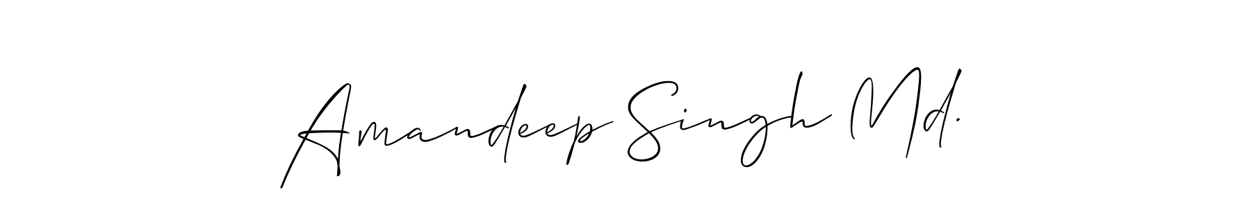 Create a beautiful signature design for name Amandeep Singh Md.. With this signature (Allison_Script) fonts, you can make a handwritten signature for free. Amandeep Singh Md. signature style 2 images and pictures png