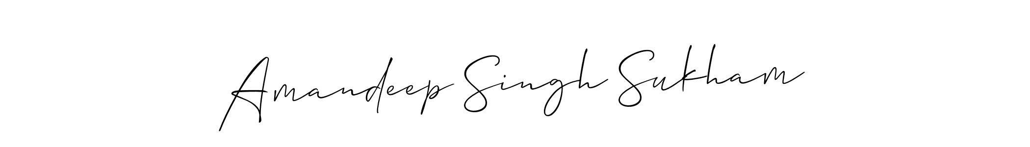 You should practise on your own different ways (Allison_Script) to write your name (Amandeep Singh Sukham) in signature. don't let someone else do it for you. Amandeep Singh Sukham signature style 2 images and pictures png