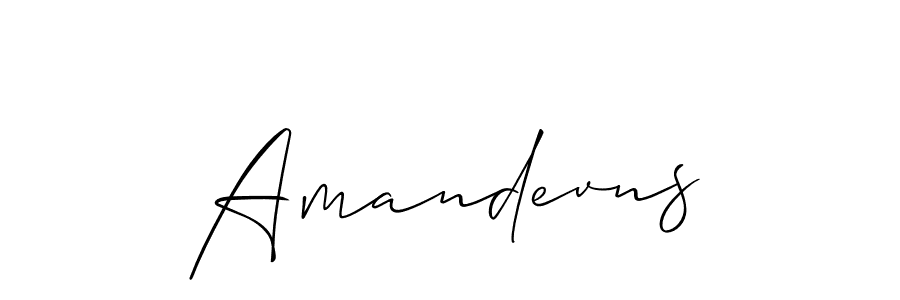 The best way (Allison_Script) to make a short signature is to pick only two or three words in your name. The name Amandevns include a total of six letters. For converting this name. Amandevns signature style 2 images and pictures png