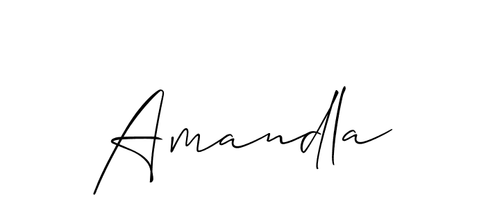 Use a signature maker to create a handwritten signature online. With this signature software, you can design (Allison_Script) your own signature for name Amandla. Amandla signature style 2 images and pictures png