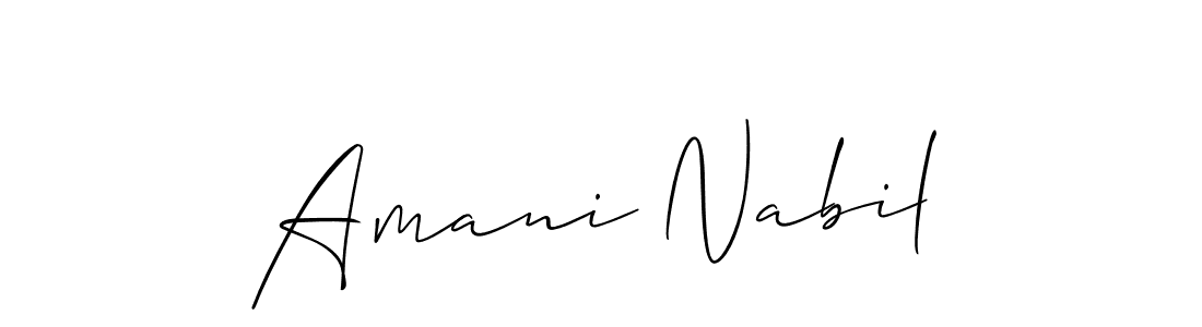 You can use this online signature creator to create a handwritten signature for the name Amani Nabil. This is the best online autograph maker. Amani Nabil signature style 2 images and pictures png