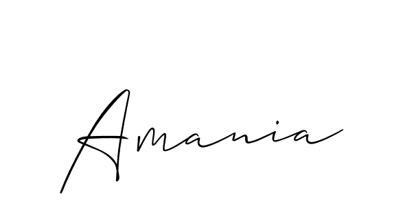 Create a beautiful signature design for name Amania. With this signature (Allison_Script) fonts, you can make a handwritten signature for free. Amania signature style 2 images and pictures png