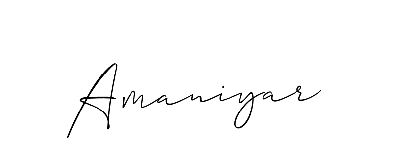 Design your own signature with our free online signature maker. With this signature software, you can create a handwritten (Allison_Script) signature for name Amaniyar. Amaniyar signature style 2 images and pictures png