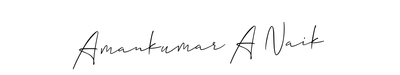 You should practise on your own different ways (Allison_Script) to write your name (Amankumar A Naik) in signature. don't let someone else do it for you. Amankumar A Naik signature style 2 images and pictures png