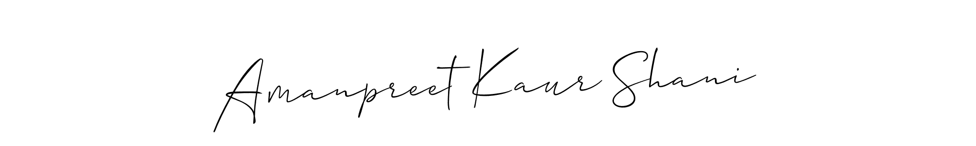 How to Draw Amanpreet Kaur Shani signature style? Allison_Script is a latest design signature styles for name Amanpreet Kaur Shani. Amanpreet Kaur Shani signature style 2 images and pictures png