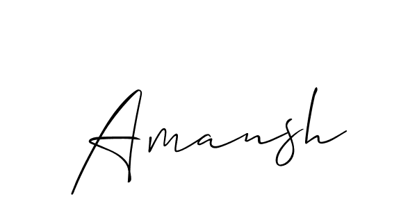 Similarly Allison_Script is the best handwritten signature design. Signature creator online .You can use it as an online autograph creator for name Amansh. Amansh signature style 2 images and pictures png