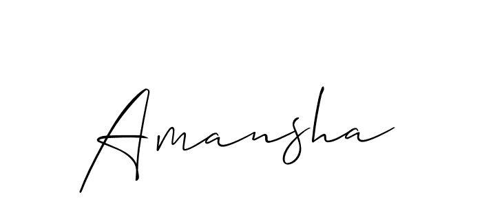 It looks lik you need a new signature style for name Amansha. Design unique handwritten (Allison_Script) signature with our free signature maker in just a few clicks. Amansha signature style 2 images and pictures png