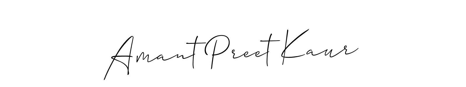 Use a signature maker to create a handwritten signature online. With this signature software, you can design (Allison_Script) your own signature for name Amant Preet Kaur. Amant Preet Kaur signature style 2 images and pictures png