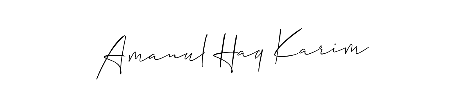 Use a signature maker to create a handwritten signature online. With this signature software, you can design (Allison_Script) your own signature for name Amanul Haq Karim. Amanul Haq Karim signature style 2 images and pictures png