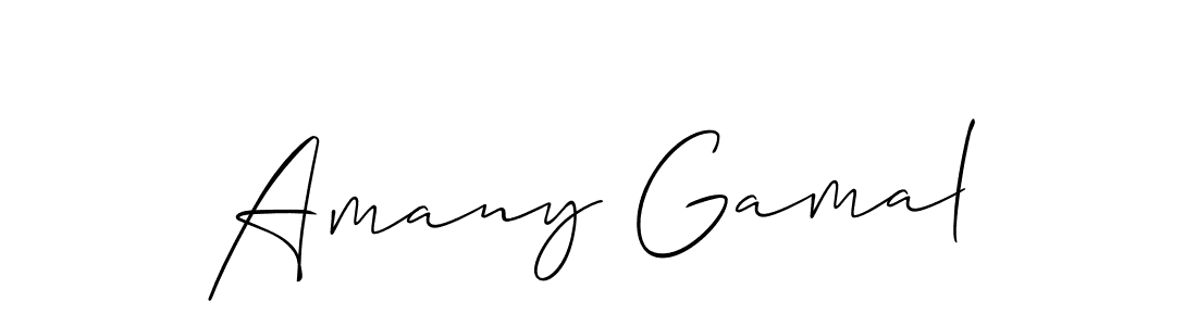 The best way (Allison_Script) to make a short signature is to pick only two or three words in your name. The name Amany Gamal include a total of six letters. For converting this name. Amany Gamal signature style 2 images and pictures png